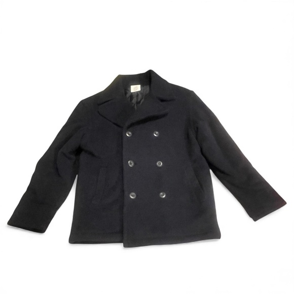 Children's Pea Coat Navy Crazy 8 Double Breasted Pockets Quilted Dressy Sz 10-12 - Picture 1 of 5